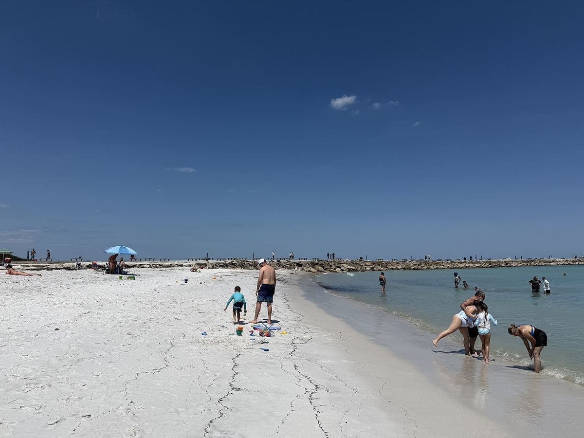Fort Pierce beach looking north toward Jetty Park